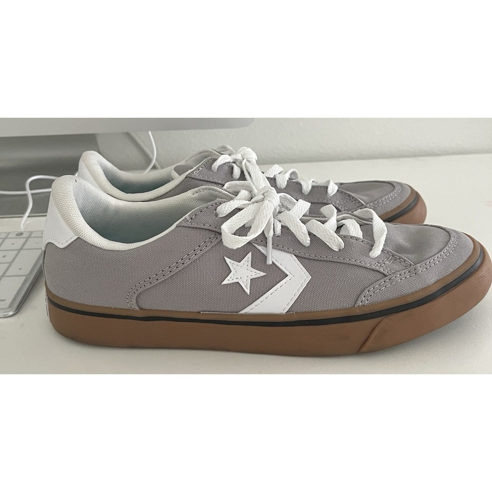 Converse Tobin Totally Neutral Grey Canvas Gum Sole Shoes Mens 8 Womens 9.5